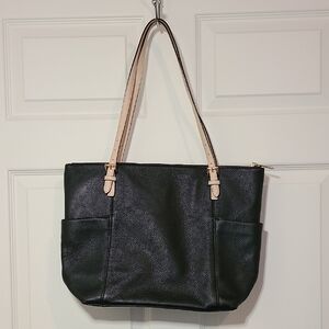 Michael Kors Black Pebbled Leather Tote Bag